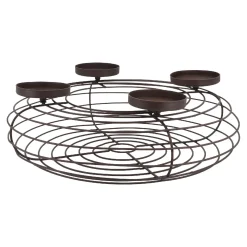 Adventskranz Rustik, Blockkerzen/braun Matt, 36 Cm Geschenkideen|Adventskränze & Zubehör