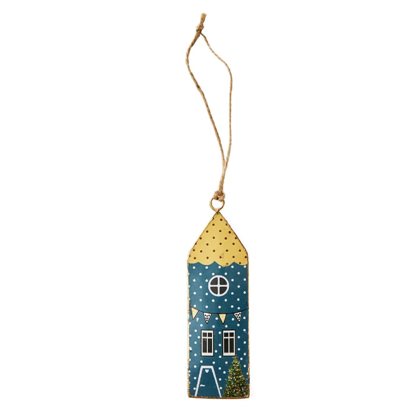 New Anhänger Haus, Dunkelblau, 13 Cm Deko-Anhänger|Weihnachtsbaumschmuck
