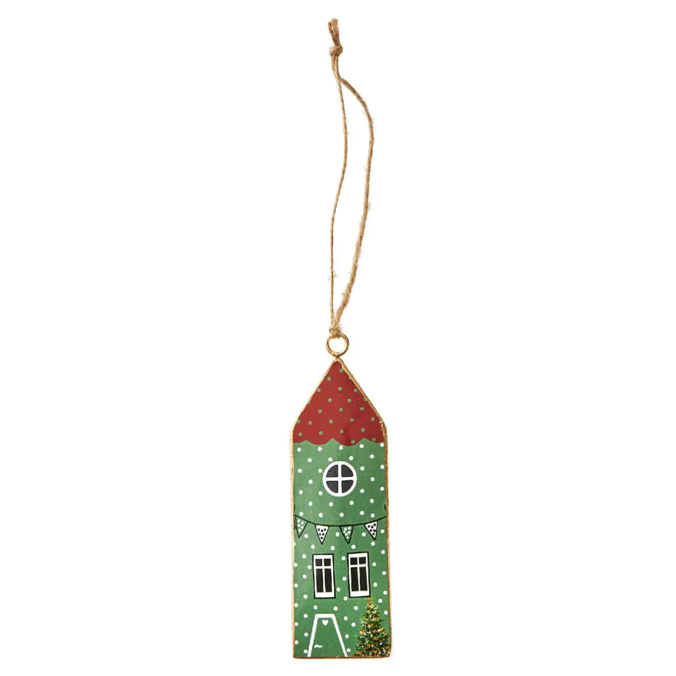 Hot Anhänger Haus, Grün, 13 Cm Deko-Anhänger|Weihnachtsbaumschmuck