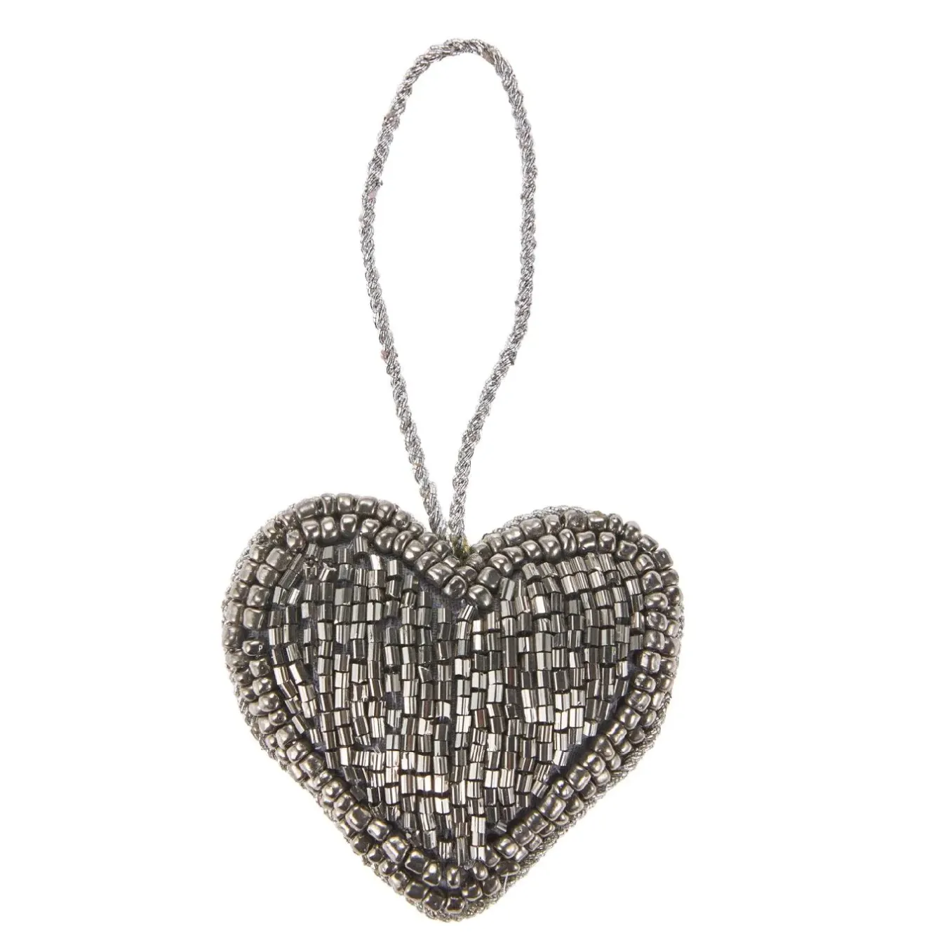 Online Anhänger Perlen, Herz/silber, 5.5 Cm Weihnachtsbaumschmuck