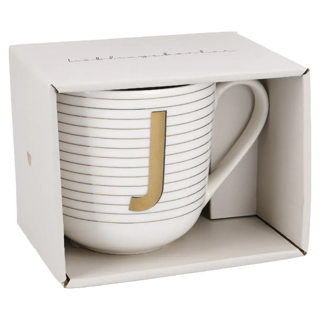 Becher Buchstabe/Streifen, J, 450 Ml Küche|Weihnachtsbecher