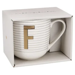 Sale Becher Buchstabe/Streifen, F, 450 Ml Küche|Weihnachtsbecher