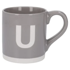 Online Becher Buchstabe/Uni, U/grau, 440 Ml Küche