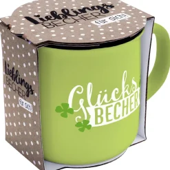 Sale Becher Emaille-Optik, Glücksbecher, 350 Ml Küche