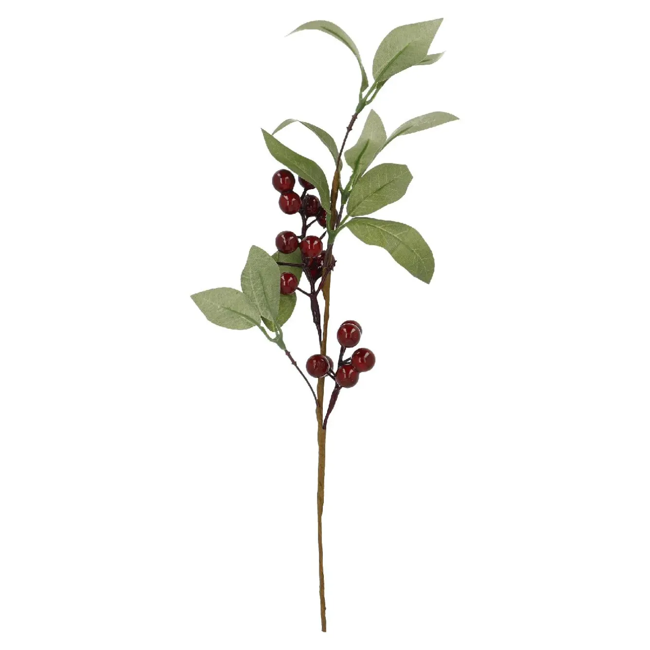 New Beerenzweig Laub, Rot/glänzend, 35 Cm Vasen & Kunstblumen|Weihnachtsdeko