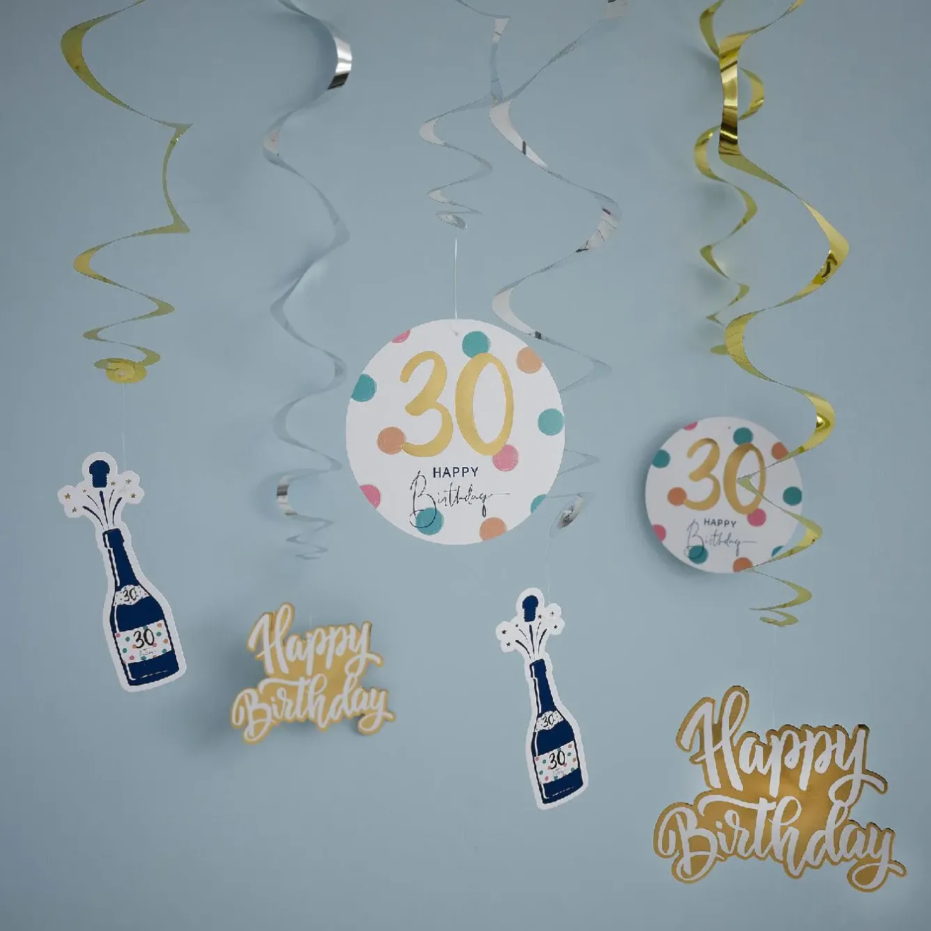 Online Deko-Spiralen Geburtstag, 30, 6 Stück Geburtstag