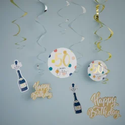 Hot Deko-Spiralen Geburtstag, 50, 6 Stück Geburtstag