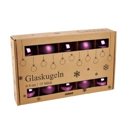 New 15er Glaskugeln 6 Cm, Lila Weihnachtsbaumschmuck