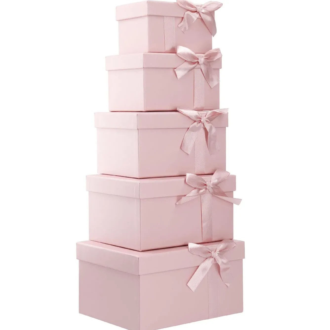 Clearance 5er Set Geschenkkarton Schleife, Altrosa Geschenkverpackung