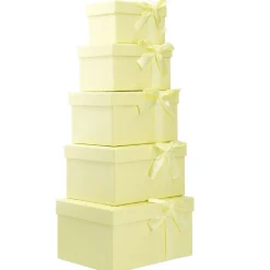 Online 5er Set Geschenkkarton Schleife, Gelb Geschenkverpackung