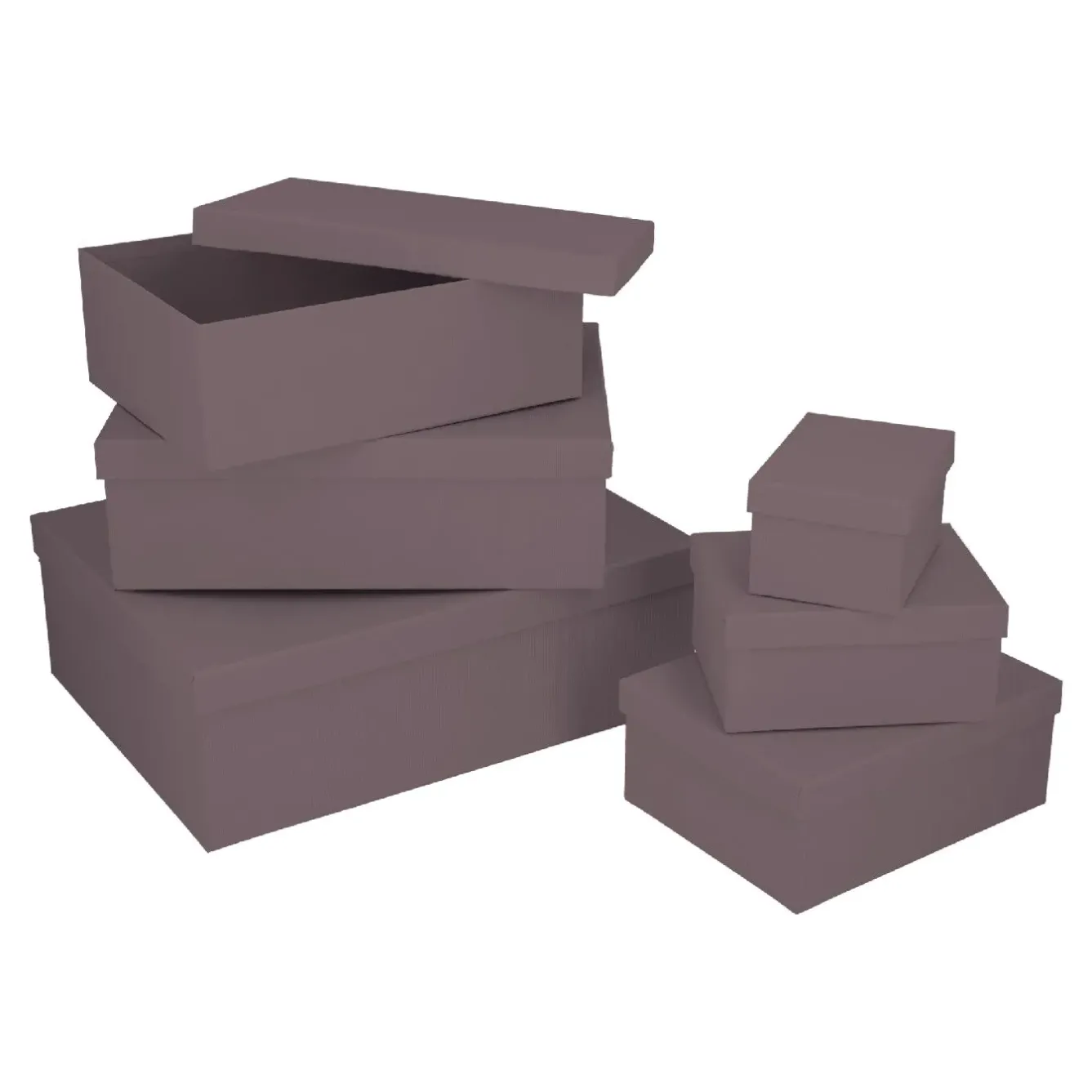 Outlet 6er Set Geschenkkarton Uni, Lila Geschenkverpackung|Geschenkideen
