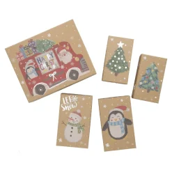 5er Set Geschenkkarton Xmas-Motiv Geschenkverpackungen|Weihnachten