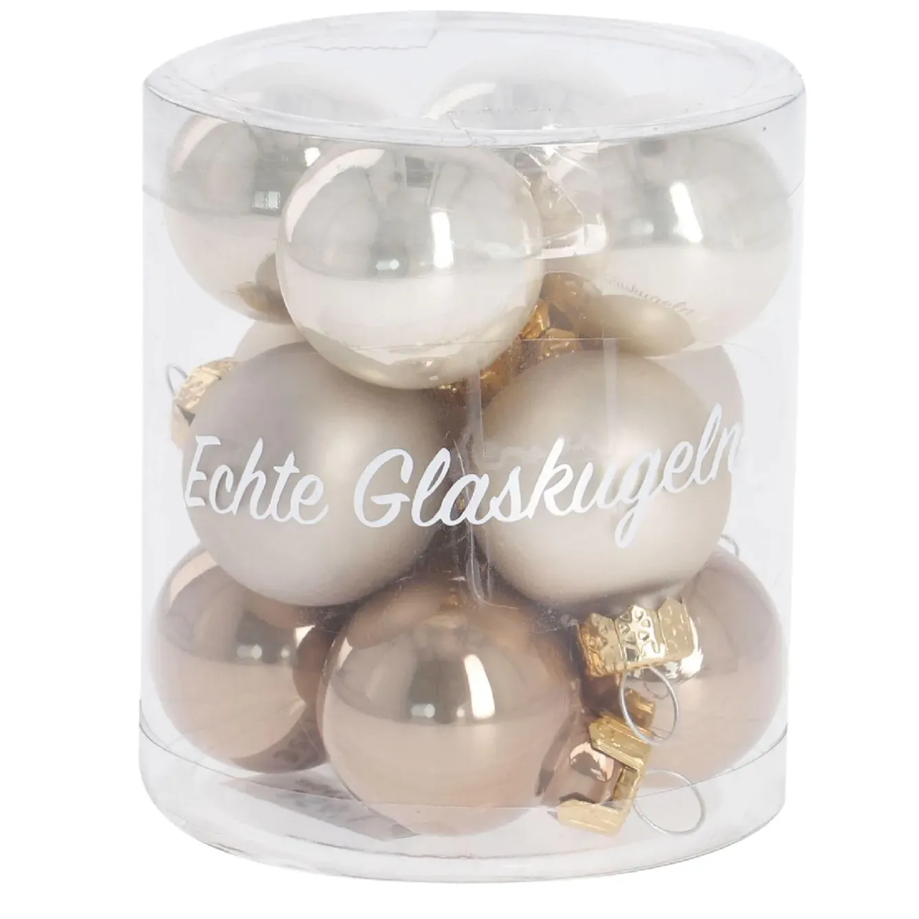 New 12er Set Glaskugeln 2,5 Cm, Champagner Weihnachtsbaumschmuck|Adventskränze & Zubehör