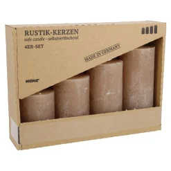 Online 4er Set Kerze Rustik, Gestuft, Karamell Kerzen & Kerzenständer|Weihnachtskerzen