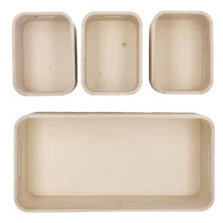 4er Set Kiste, Geriffelt/natur Organisation