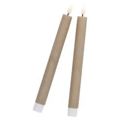 2er Set LED-Stabkerze Rustik, Karamel, 24.5 Cm Lichterwelt|Kerzen & Kerzenständer