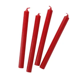 Sale 4er Set Stabkerze Rustik, Rot, 25 Cm Hochzeitsdeko|Kerzen & Kerzenständer