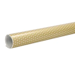 Discount Geschenkpapier Punkte, Gold/weiß, 10 M Geschenkverpackung|Geschenkverpackungen