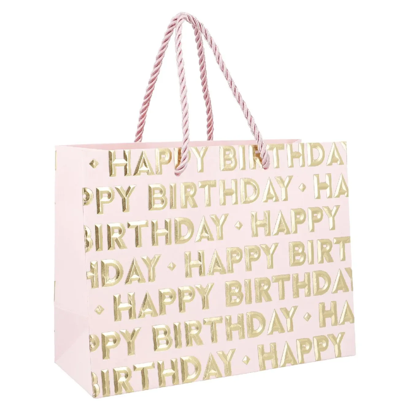 Online Geschenktüte Happy Birthday, Rosa, 23 X 18 Cm Geschenkverpackung|Geburtstag