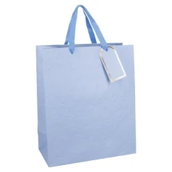 Sale Geschenktüte Prägung, Hellblau, 25.4 X 30.5 Cm Geschenkverpackung