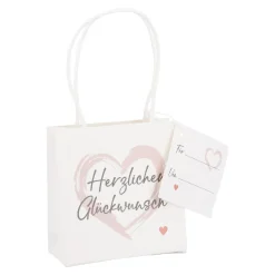 New Geschenktüte Spruch, Herzlichen Glückwunsch, 10 X 10 Cm Geschenkverpackung|Geschenkverpackungen