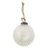 Discount Glaskugel Querrillen, Creme/gold, 7 Cm Weihnachtsbaumschmuck