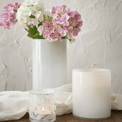 Clearance Glas-Vase Zylinder/Opal, Weiß, 12 X 24 Cm Tischdeko|Vasen & Kunstblumen