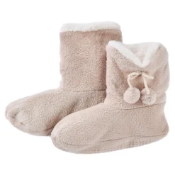 Hausschuhe Bootie, Uni/beige, Größe 40-42 Fashion