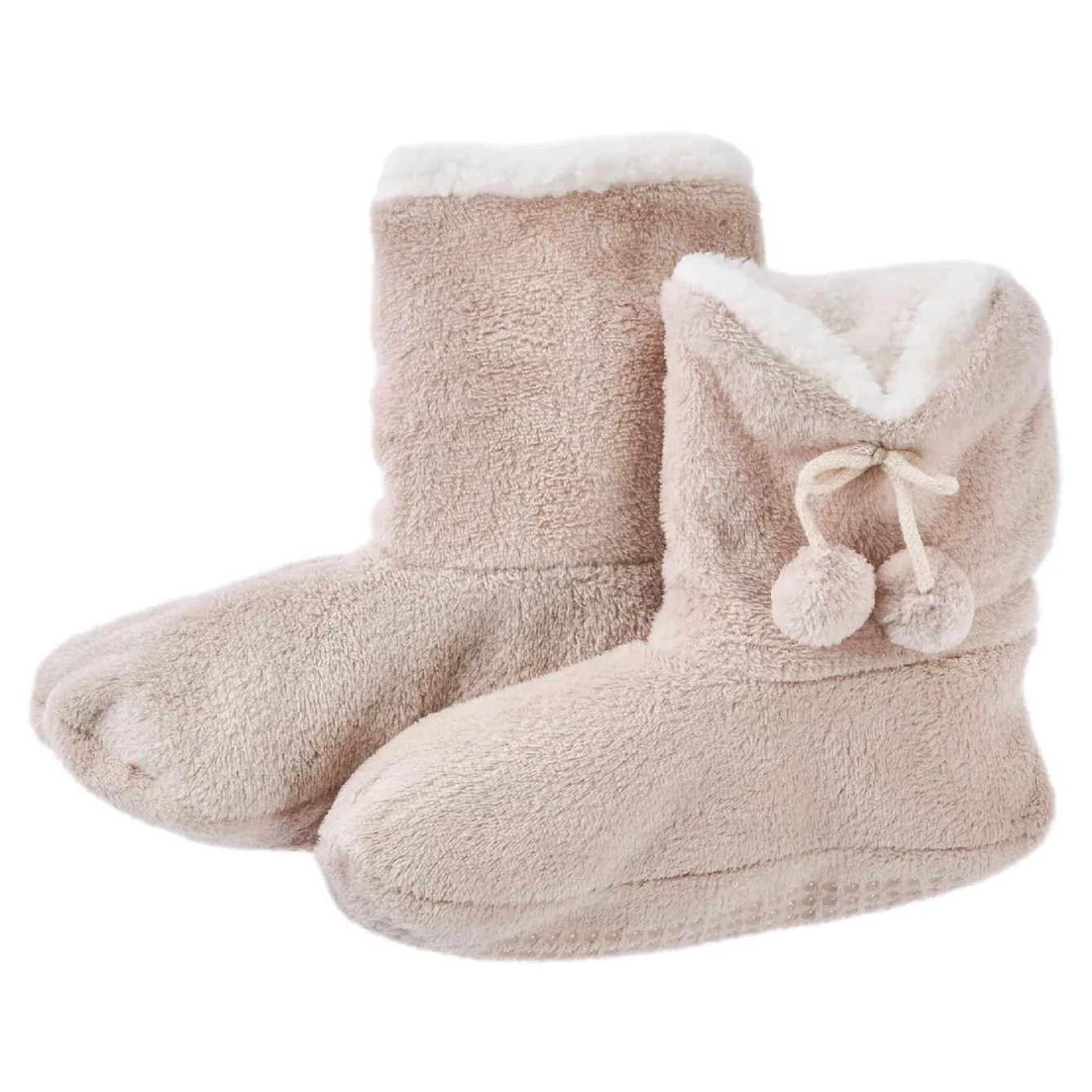 Hausschuhe Bootie, Uni/beige, Größe 40-42 Fashion