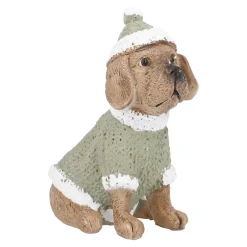 Hund Mit Mütze, Pullover/sitzend, 10 Cm Figuren|Weihnachtsdeko