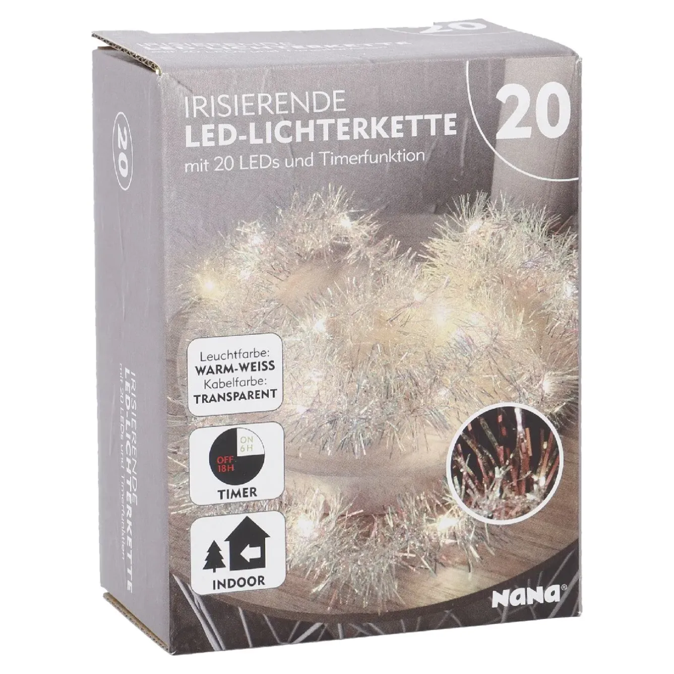 Best LED-Lichterkette, Irisierend/warm-weiß, 20er Lichterwelt|Weihnachtsbeleuchtung