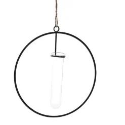 Sale Metallring Mit Reagenzglas, Hängend, Schwarz, 15 Cm Jga|Deko-Objekte