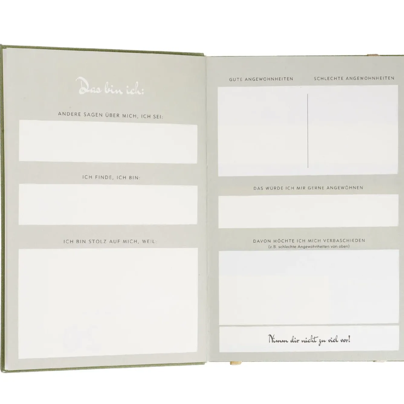Online Notizbuch Achtsamkeit, Zeit, Grün Kalender & Planer