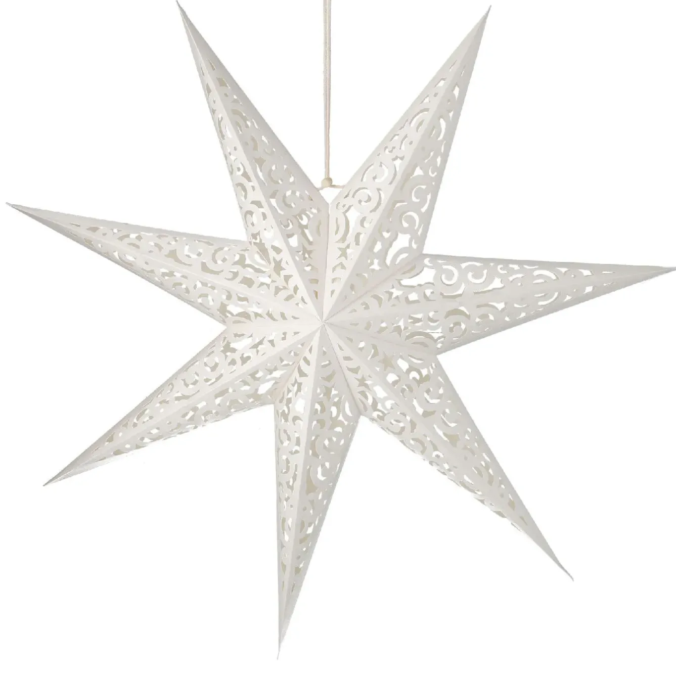Clearance Papierstern, 60 Cm, Weiß Mit Stanzung Weihnachtsdeko