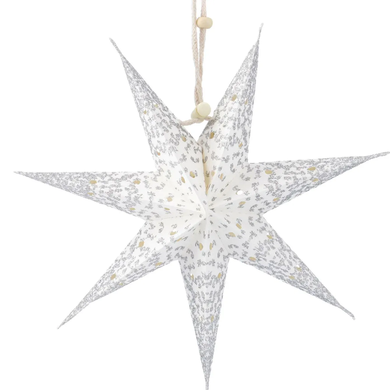 Outlet Papierstern Konfetti, Weiß/silber, 18 Cm Weihnachtsdeko