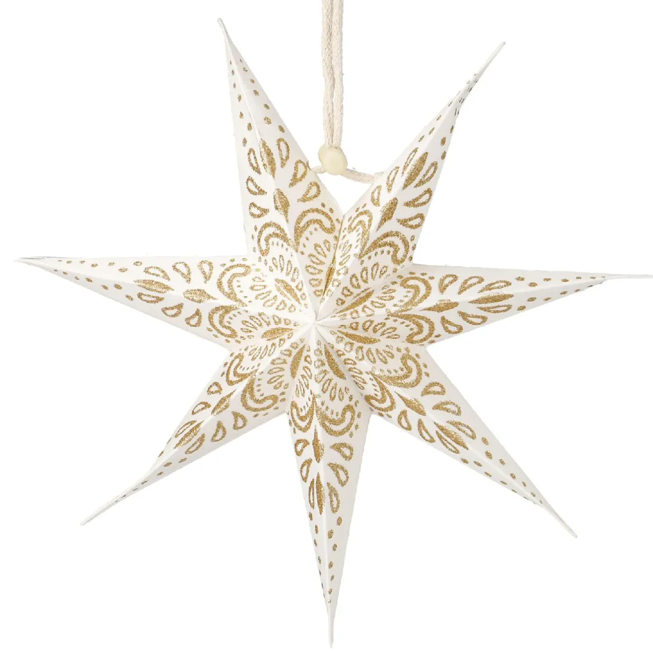 Clearance Papierstern, Weiß/gold, Ornament, 18 Cm Weihnachtsdeko