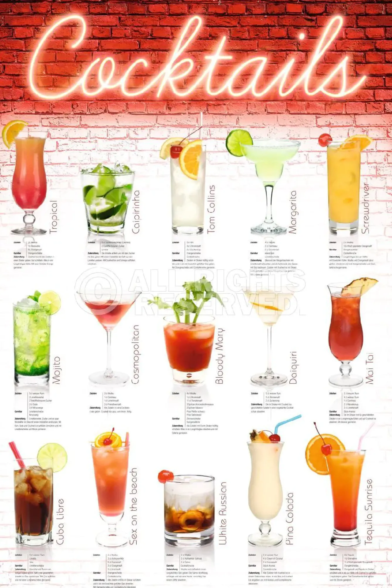 Online Poster Cocktails - German, Nr. 17 Poster