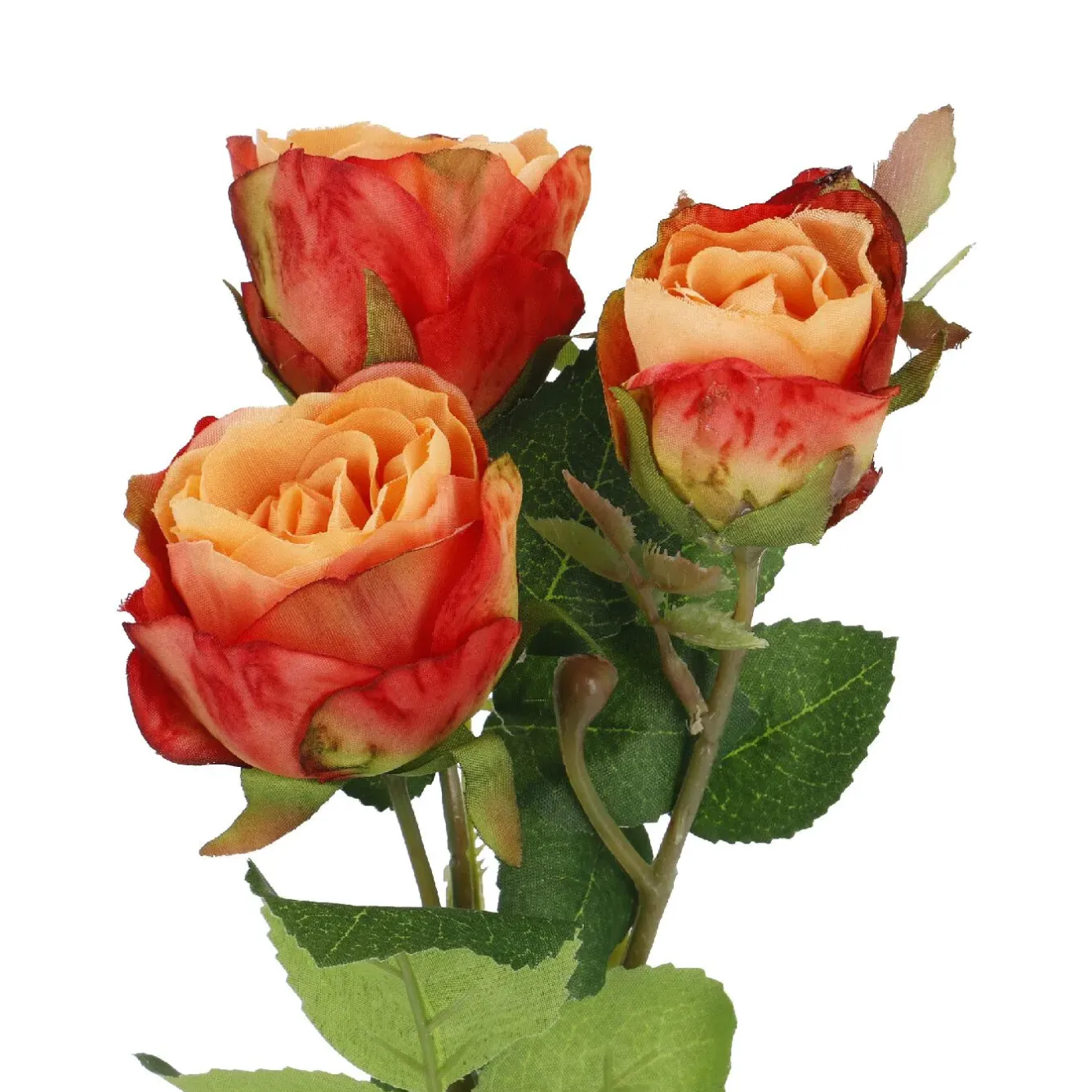 Outlet Rose Alina, 3 Blüten/orange, 38 Cm Vasen & Kunstblumen