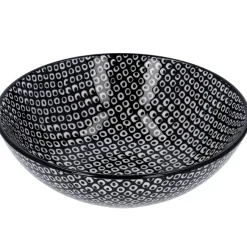New Schale China, Tief, Perlen, Schw/wss, 13 Cm Jga|Küche