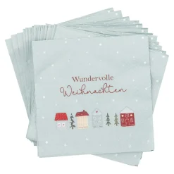 Serviette Xmas-Motiv, Haus, 20 Stück Weihnachtsdeko|Weihnachten