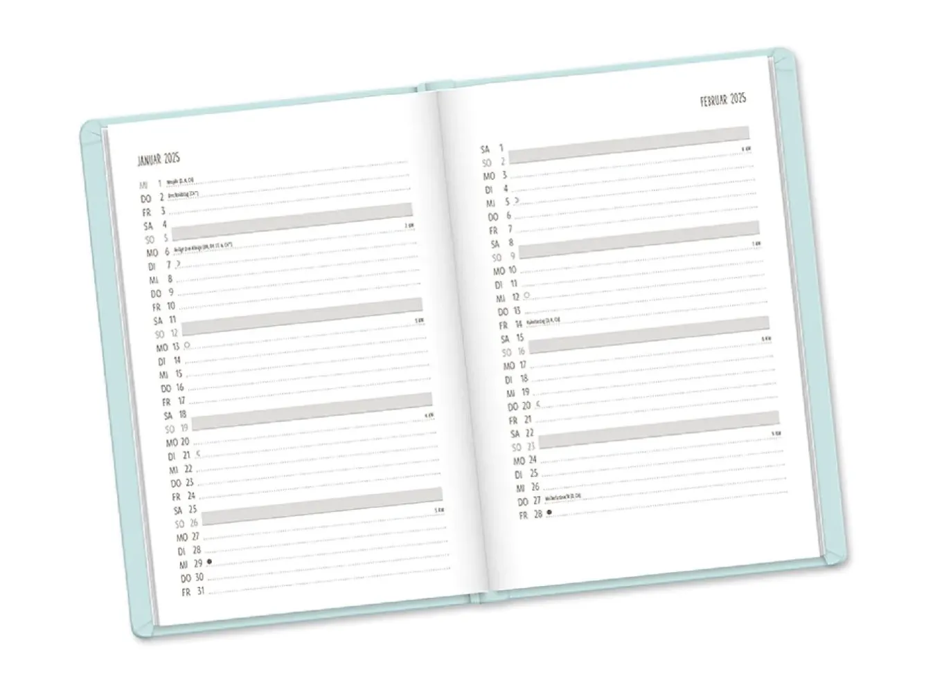 Terminplaner Lederlook, 2025, Mint Kalender & Planer|Weihnachtsgeschenke