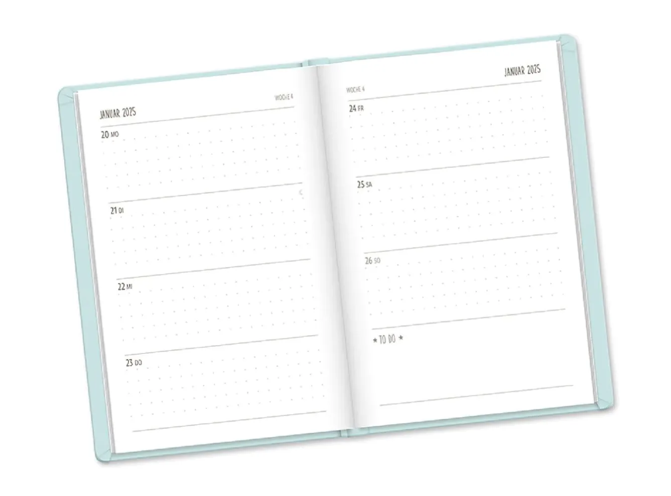 Terminplaner Lederlook, 2025, Mint Kalender & Planer|Weihnachtsgeschenke