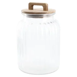 Clearance Vorratsglas Rille Mit Holzdeckel, 2.2 Liter Salty- Und Candybar|Organisation