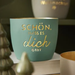 Sale Windlicht Spruch, Schön/türkis, 10 X 8.5 Cm Windlichter & Laternen