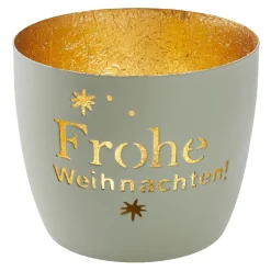 Hot Windlicht Spruch/Xmas, Frohe Weihnachten/hellgrau, 10 X 8.5 Cm Windlichter & Laternen|Weihnachtsdeko